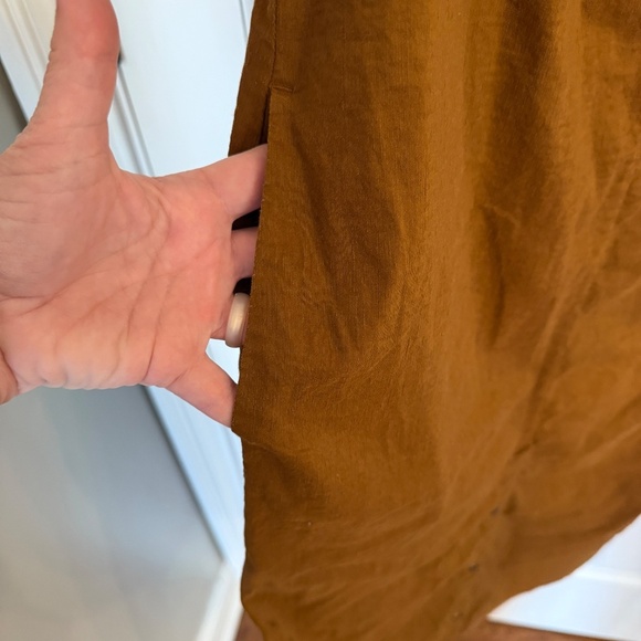 A Day v-neck snap front Dress brown 45090 - Picture 5 of 11